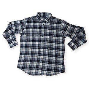Croft Barrow Men's Gray Black Plaid Flannel Long Sleeved Button Shirt NWT XL